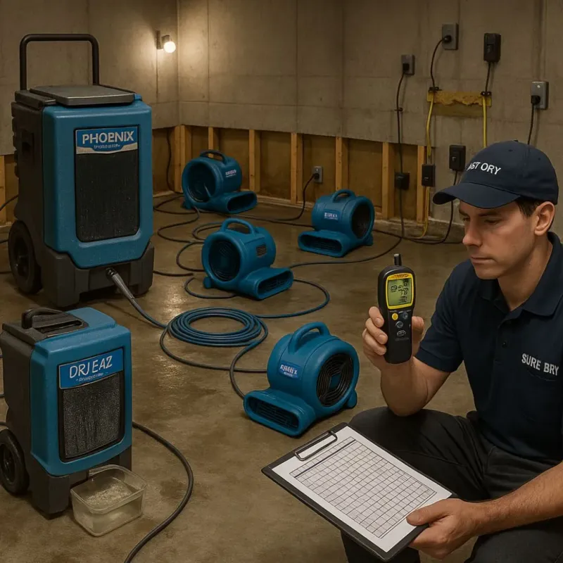 Structural Drying and Dehumidification process in Lincoln, RI